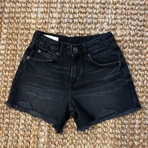 Zara Girls Black Distressed Denim Shorts Size 12-13 NWOT